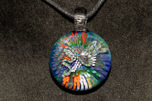 Coral Reef Pendant | Borosilicate Glass Ocean Jewelry | Beach Accessories | Sea Glass Necklace