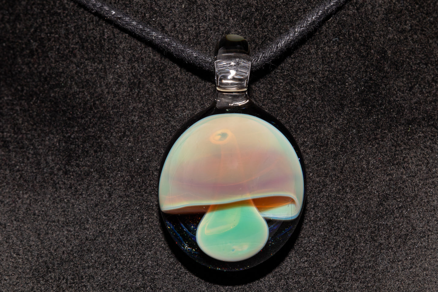 Artisan Glass Mushroom Pendant | Forest Fungi Inspired Jewelry | Unique Necklace | Collector Art Gift