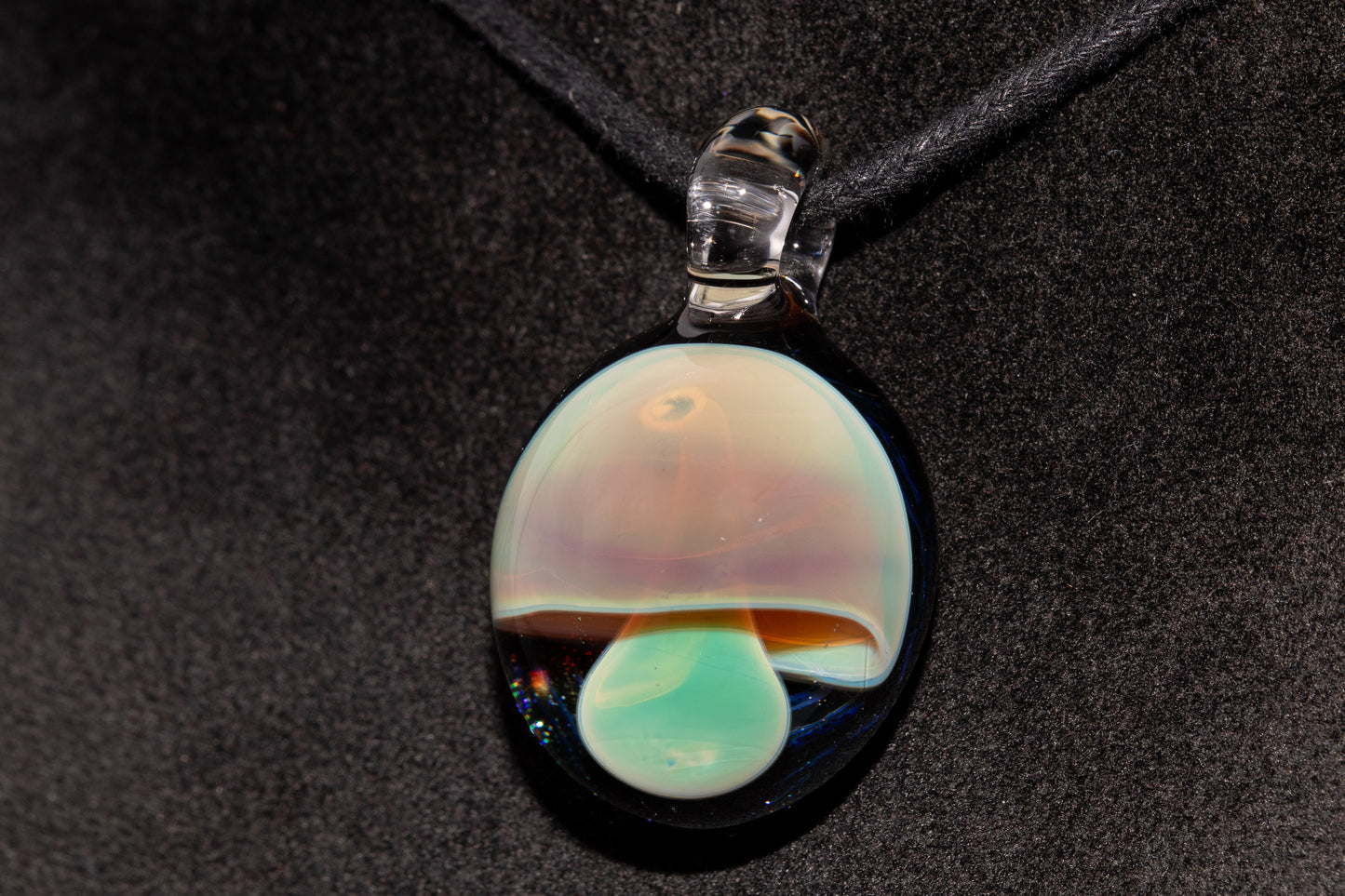 Artisan Glass Mushroom Pendant | Forest Fungi Inspired Jewelry | Unique Necklace | Collector Art Gift