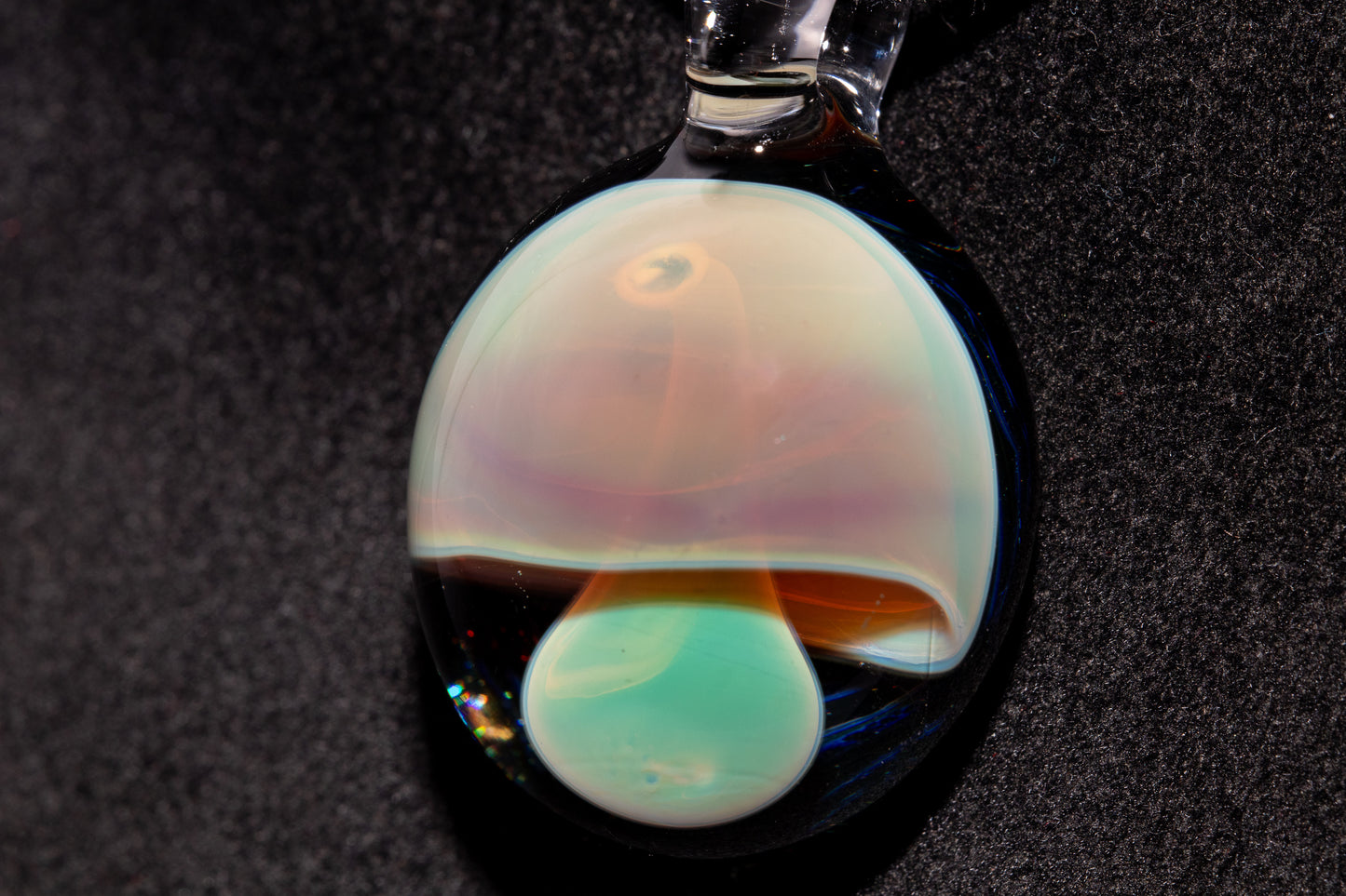 Artisan Glass Mushroom Pendant | Forest Fungi Inspired Jewelry | Unique Necklace | Collector Art Gift