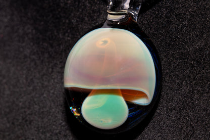Artisan Glass Mushroom Pendant | Forest Fungi Inspired Jewelry | Unique Necklace | Collector Art Gift