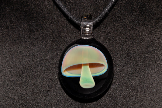 Glass Mushroom Pendant | Forest Fungi Jewelry | Handmade Necklace | Artisan Glass Art Gift