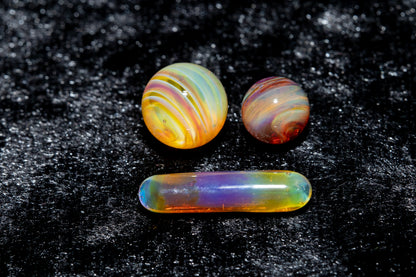 Coral Reef Glass Marble Set | 25mm Glass Marbles | Handblown Borosilicate Glass | Collectible Functional Glass