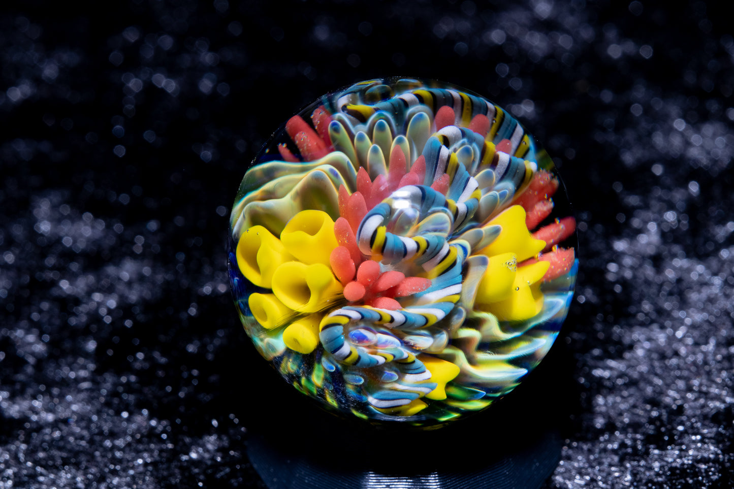 Coral Reef Glass Marble Set | 25mm Glass Marbles | Handblown Borosilicate Glass | Collectible Functional Glass