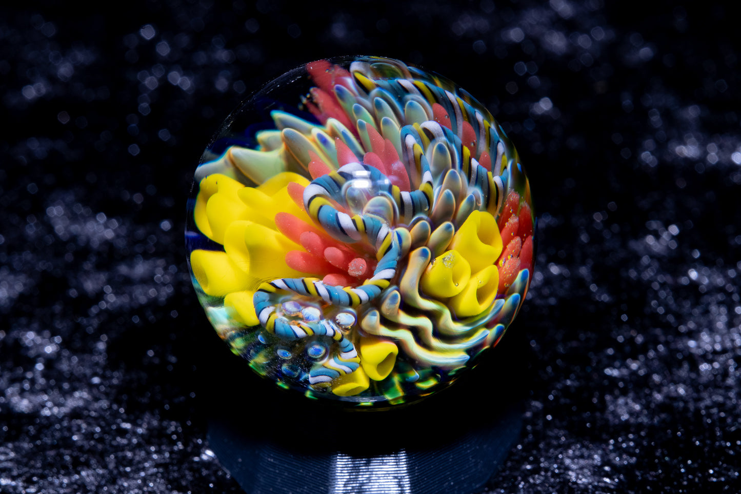 Coral Reef Glass Marble Set | 25mm Glass Marbles | Handblown Borosilicate Glass | Collectible Functional Glass