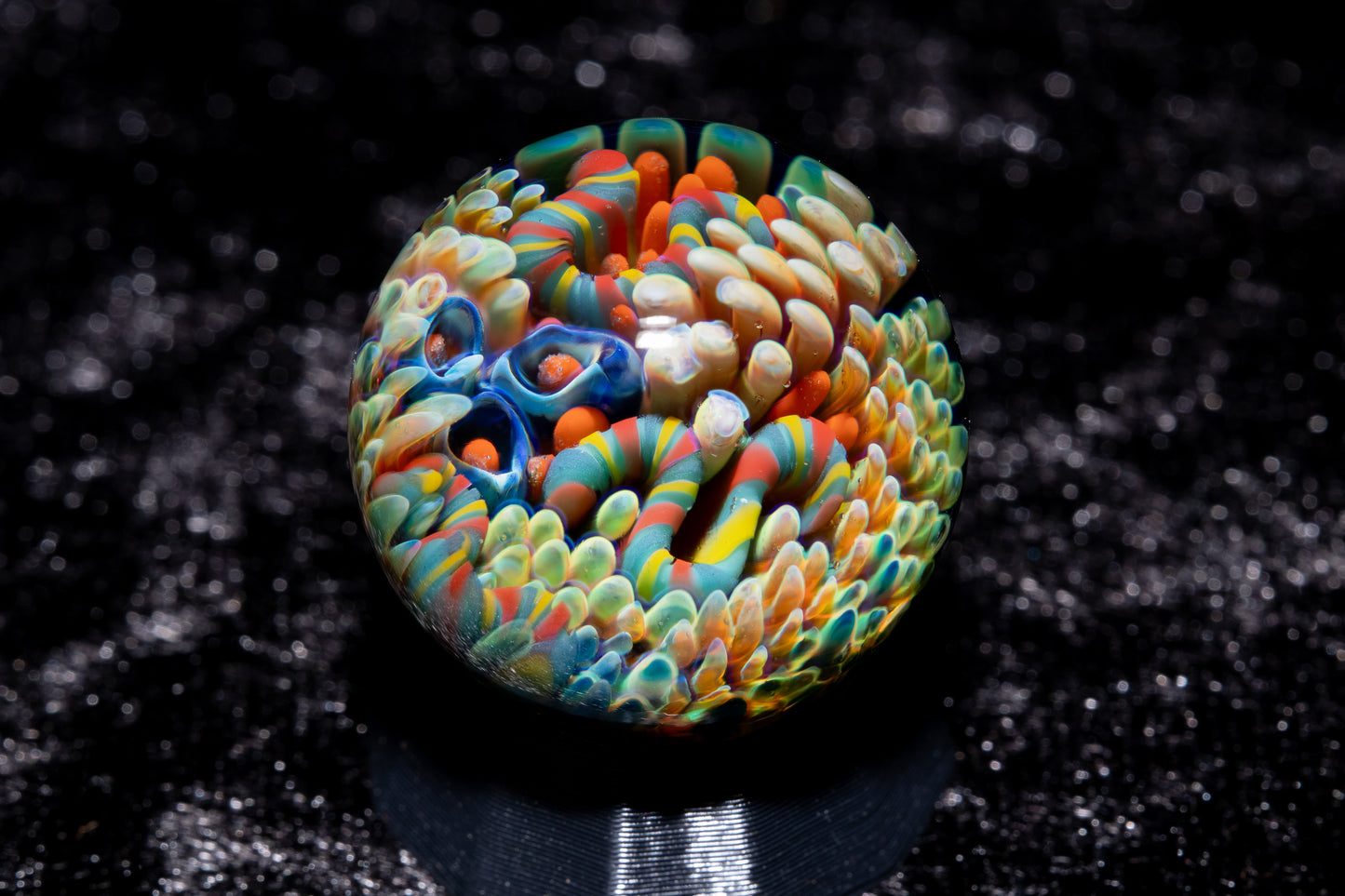 Coral Reef Glass Marble Set | 25mm Glass Marbles | Handblown Borosilicate Glass | Collectible Functional Glass