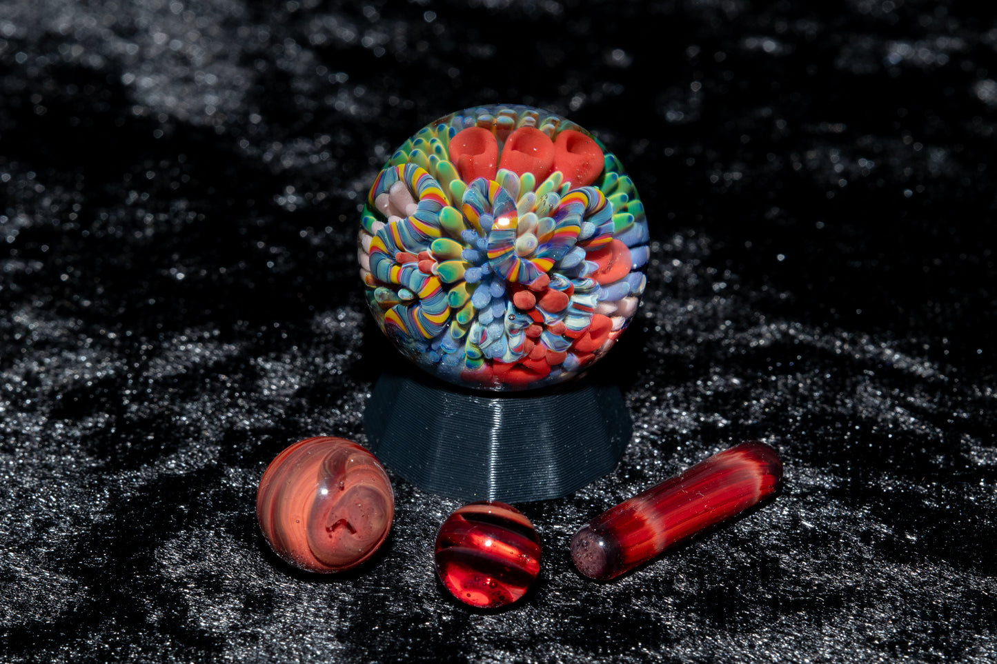 Coral Reef Glass Marble Set | 25mm Glass Marbles | Handblown Borosilicate Glass | Collectible Functional Glass
