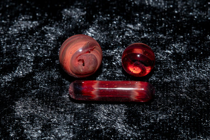 Coral Reef Glass Marble Set | 25mm Glass Marbles | Handblown Borosilicate Glass | Collectible Functional Glass