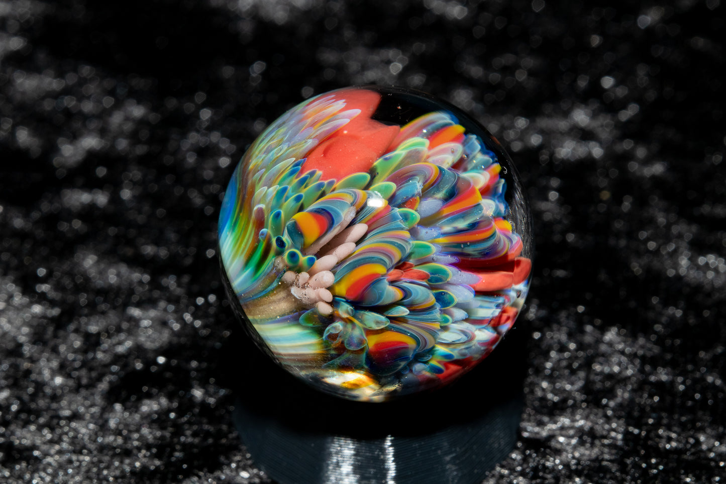 Coral Reef Glass Marble Set | 25mm Glass Marbles | Handblown Borosilicate Glass | Collectible Functional Glass