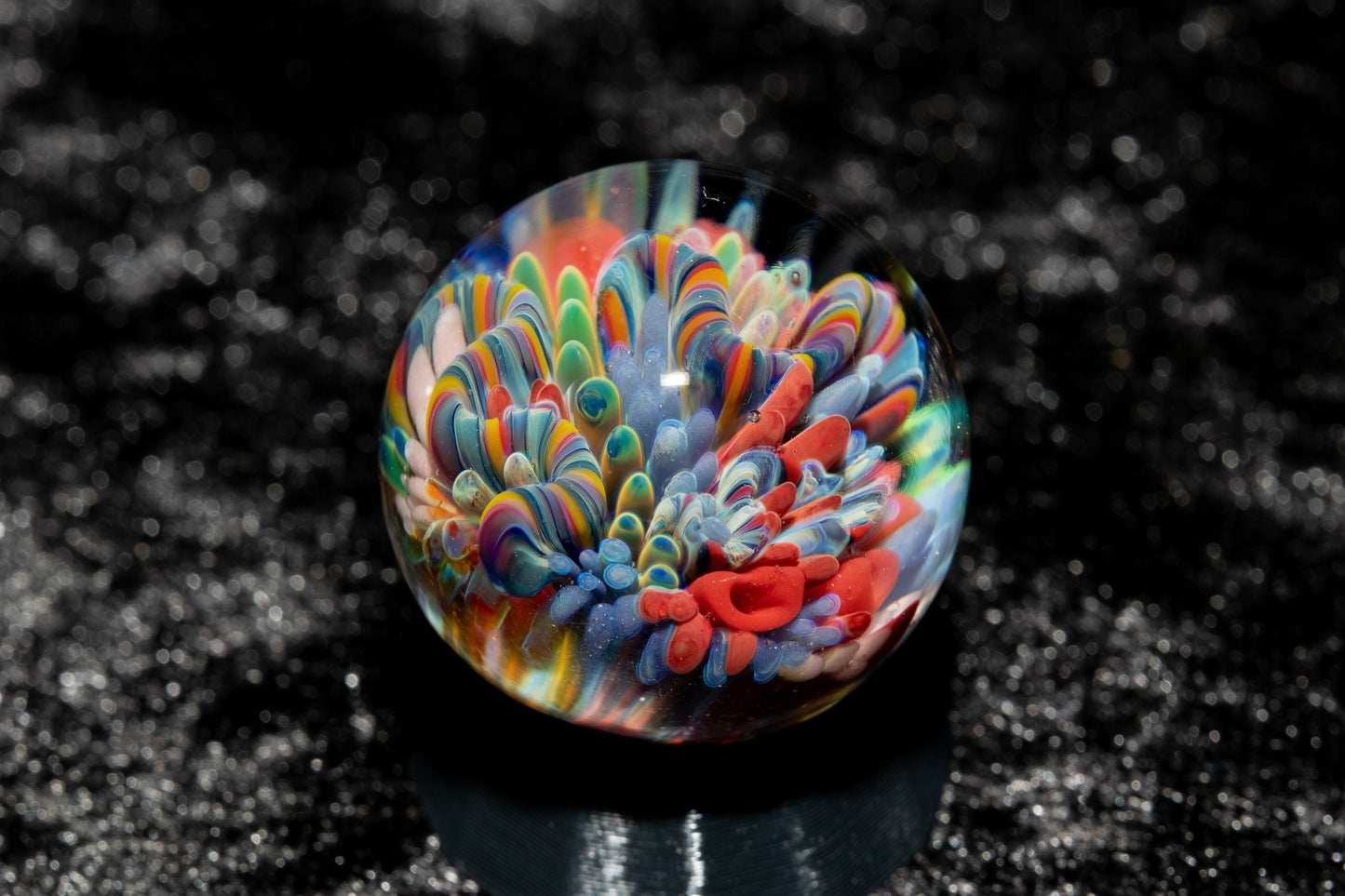 Coral Reef Glass Marble Set | 25mm Glass Marbles | Handblown Borosilicate Glass | Collectible Functional Glass