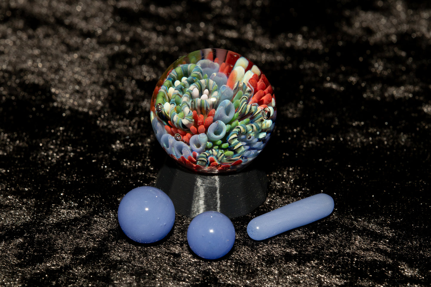 Coral Reef Glass Marble Set | 25mm Glass Marbles | Handblown Borosilicate Glass | Collectible Functional Glass