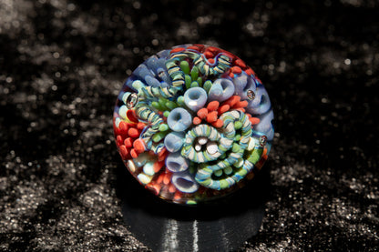 Coral Reef Glass Marble Set | 25mm Glass Marbles | Handblown Borosilicate Glass | Collectible Functional Glass