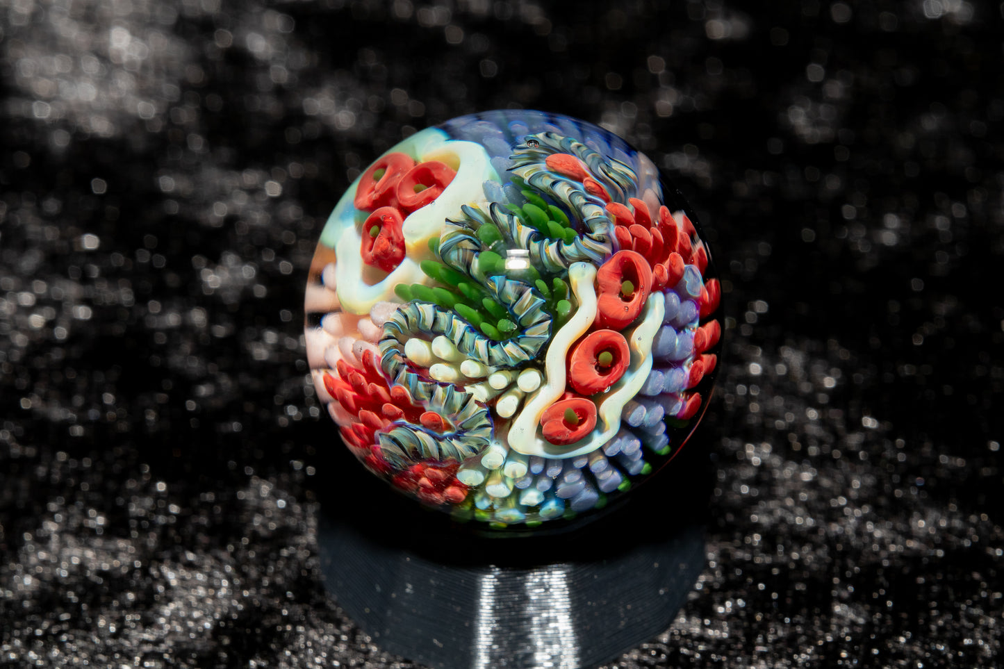 Coral Reef Glass Marble Set | 25mm Glass Marbles | Handblown Borosilicate Glass | Collectible Functional Glass