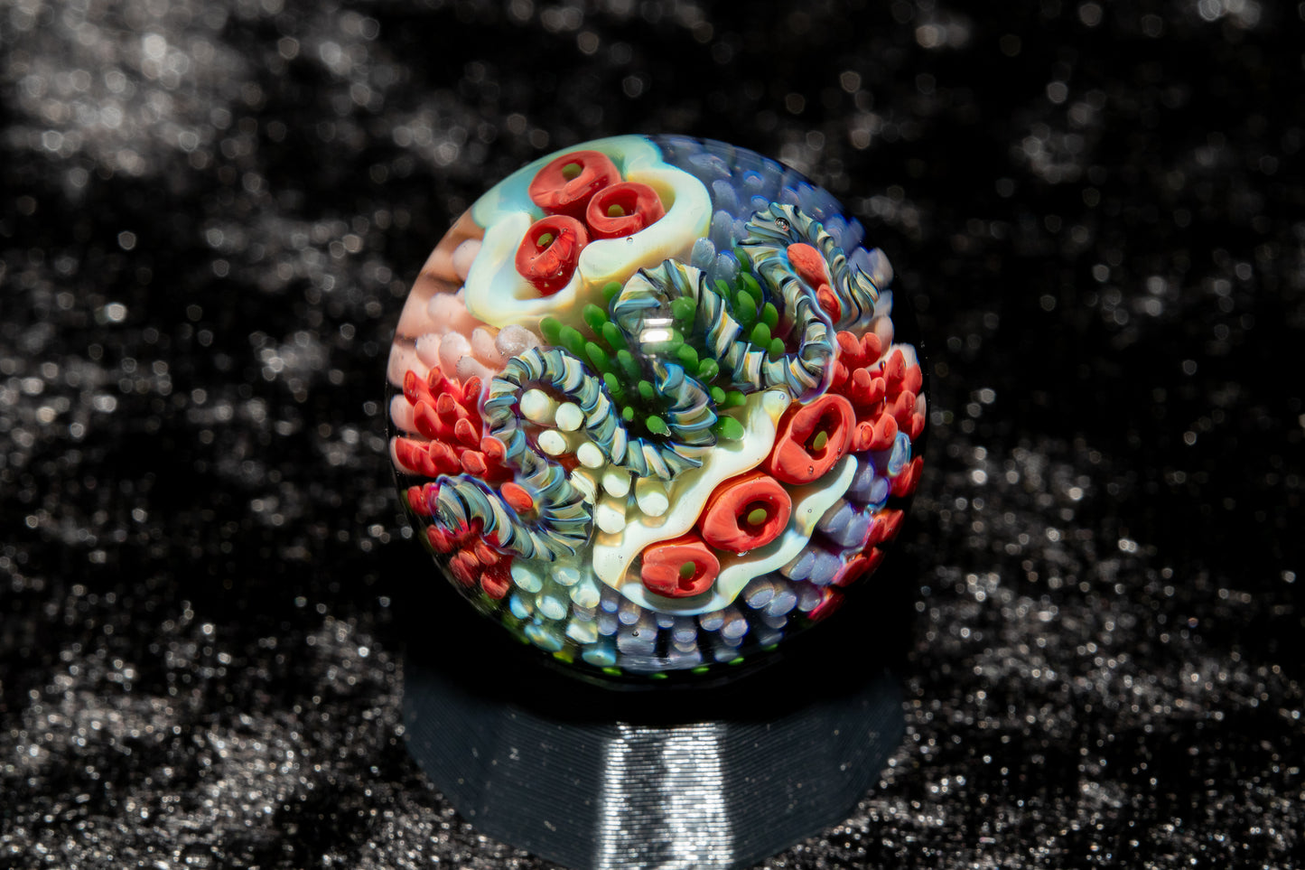 Coral Reef Glass Marble Set | 25mm Glass Marbles | Handblown Borosilicate Glass | Collectible Functional Glass