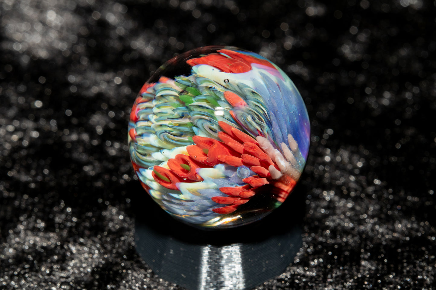 Coral Reef Glass Marble Set | 25mm Glass Marbles | Handblown Borosilicate Glass | Collectible Functional Glass