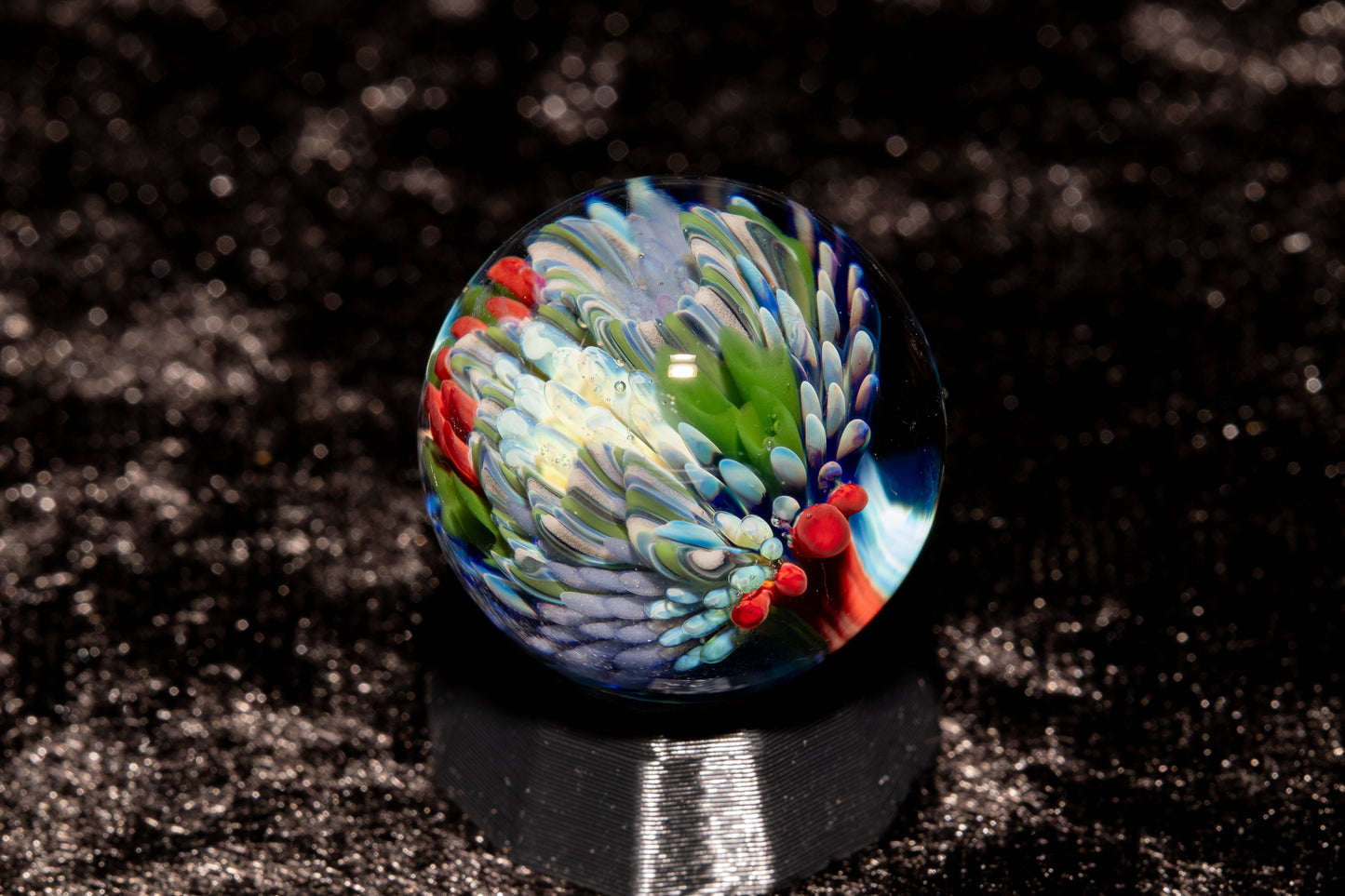 Coral Reef Glass Marble Set | 25mm Glass Marbles | Handblown Borosilicate Glass | Collectible Functional Glass