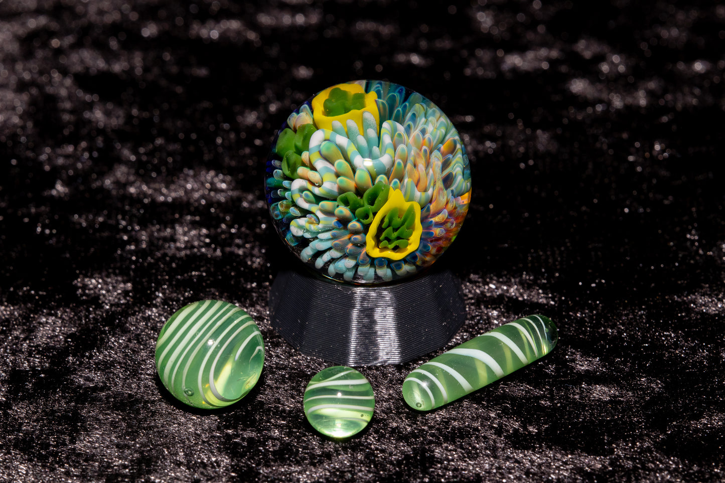 Coral Reef Glass Marble Set | 25mm Glass Marbles | Handblown Borosilicate Glass | Collectible Functional Glass