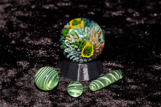 Coral Reef Glass Marble Set | 25mm Glass Marbles | Handblown Borosilicate Glass | Collectible Functional Glass