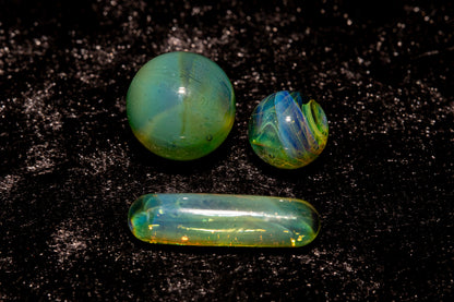 Coral Reef Glass Marble Set | 25mm Glass Marbles | Handblown Borosilicate Glass | Collectible Functional Glass