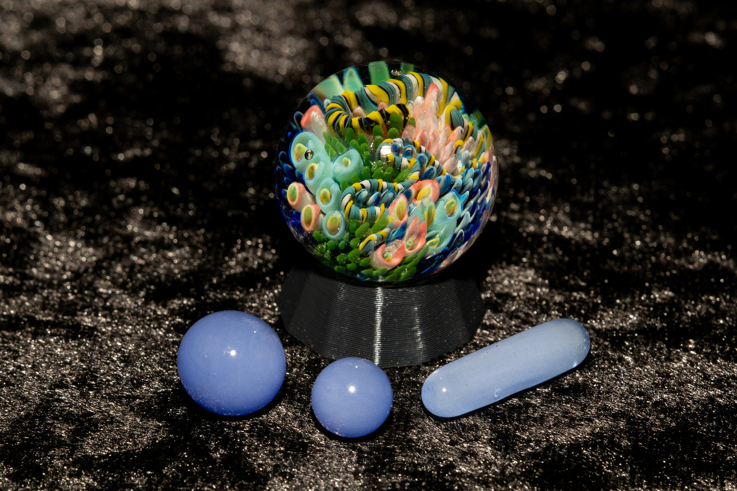 Coral Reef Glass Marble Set | 25mm Glass Marbles | Handblown Borosilicate Glass | Collectible Functional Glass
