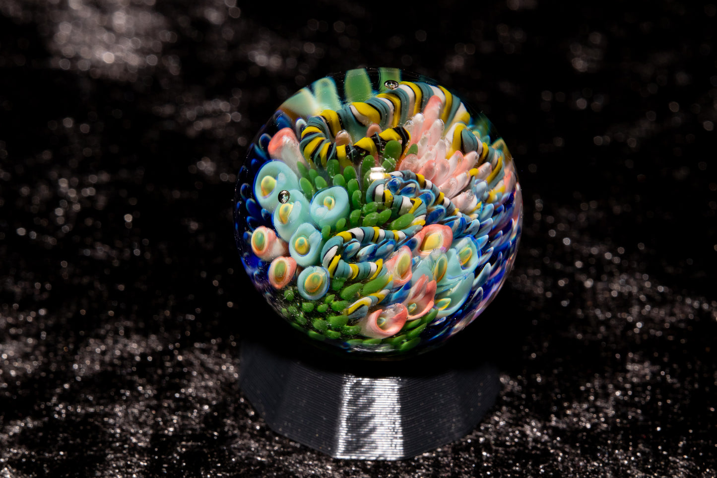 Coral Reef Glass Marble Set | 25mm Glass Marbles | Handblown Borosilicate Glass | Collectible Functional Glass