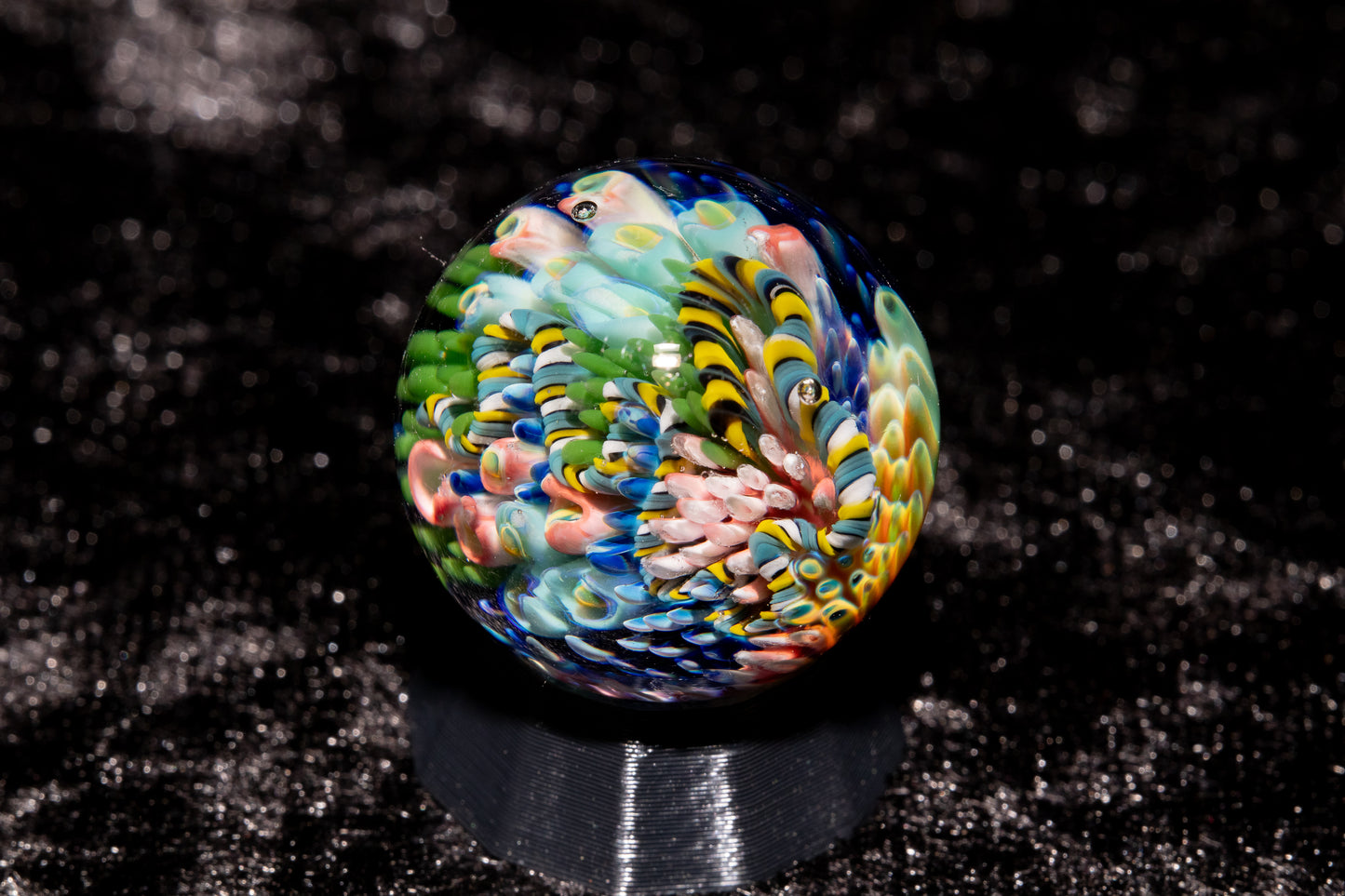 Coral Reef Glass Marble Set | 25mm Glass Marbles | Handblown Borosilicate Glass | Collectible Functional Glass