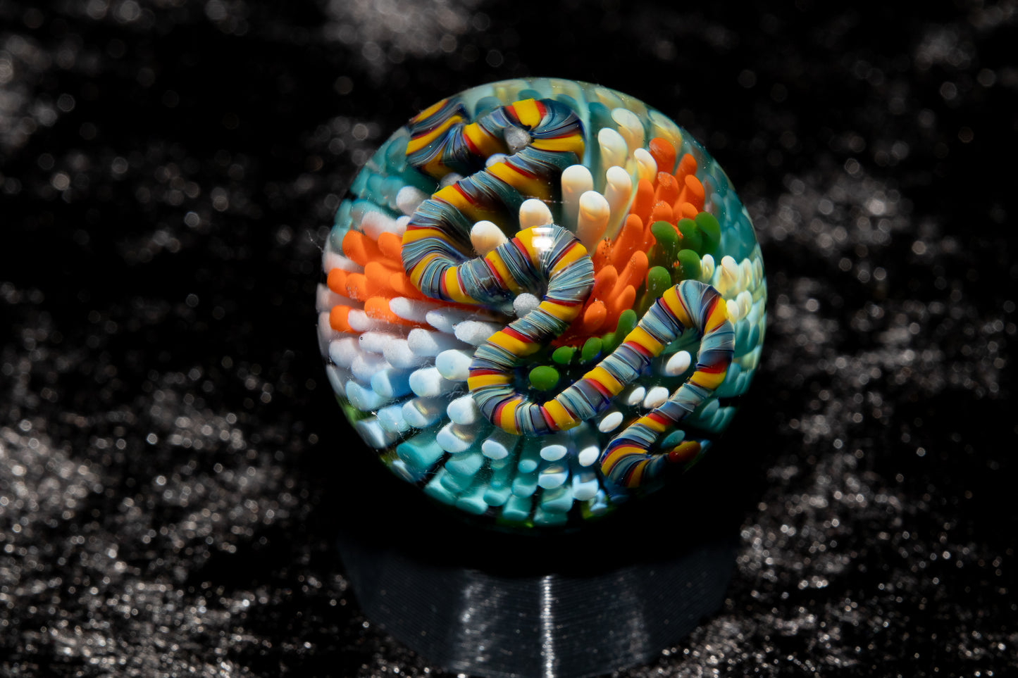 Coral Reef Glass Marble Set | 25mm Glass Marbles | Handblown Borosilicate Glass | Collectible Functional Glass