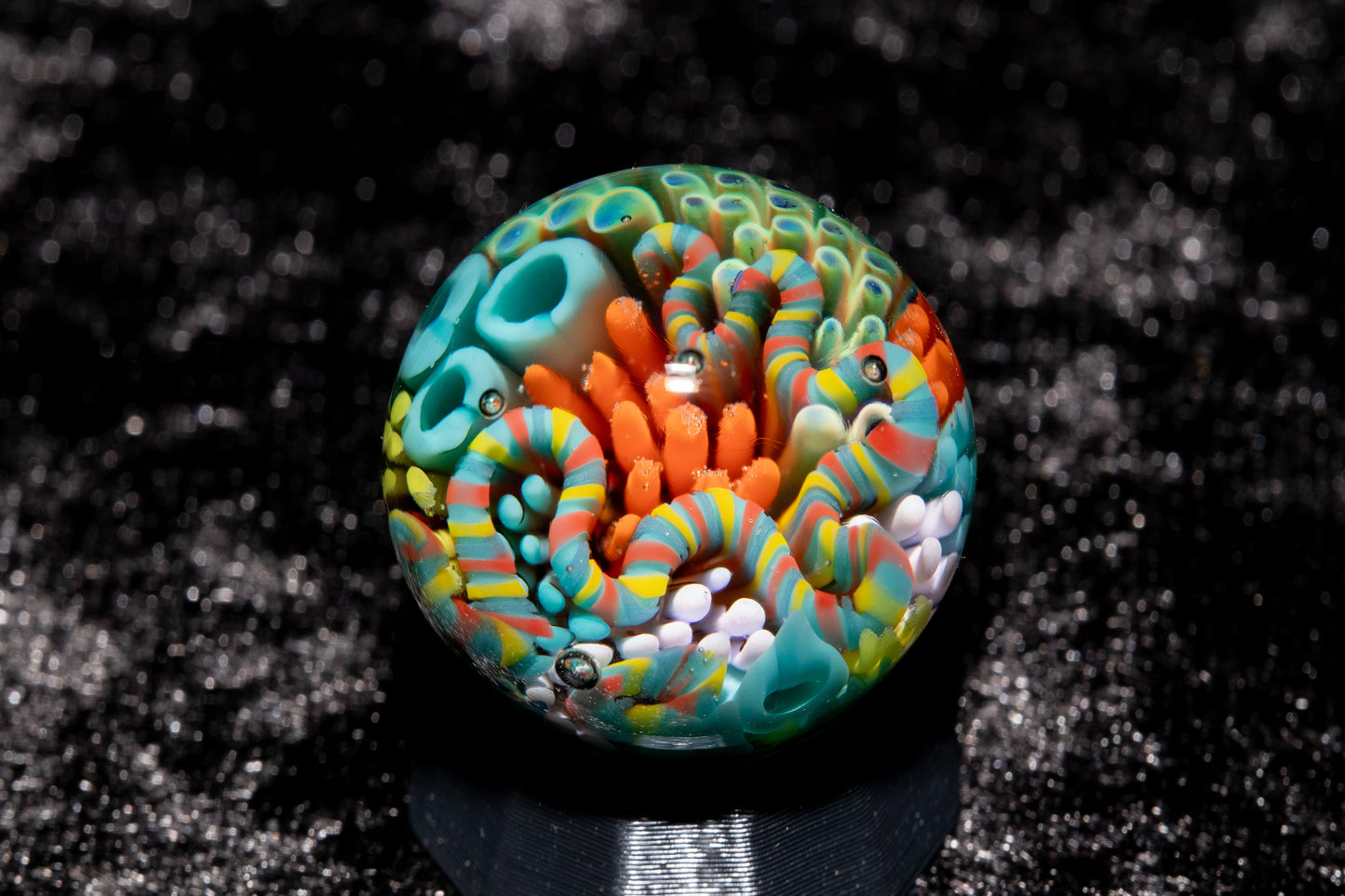 Coral Reef Glass Marble Set | 25mm Glass Marbles | Handblown Borosilicate Glass | Collectible Functional Glass