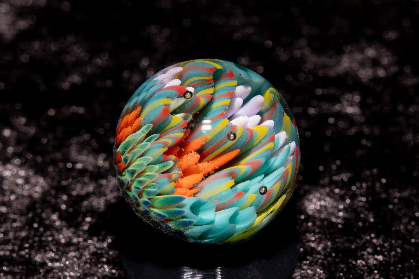 Coral Reef Glass Marble Set | 25mm Glass Marbles | Handblown Borosilicate Glass | Collectible Functional Glass