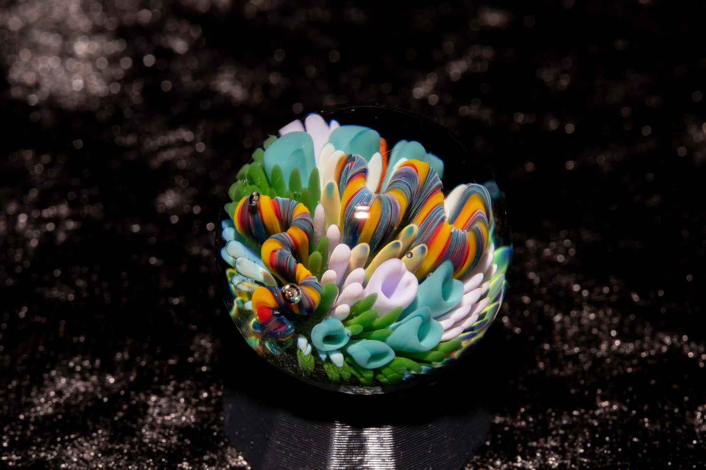 Coral Reef Glass Marble Set | 25mm Glass Marbles | Handblown Borosilicate Glass | Collectible Functional Glass