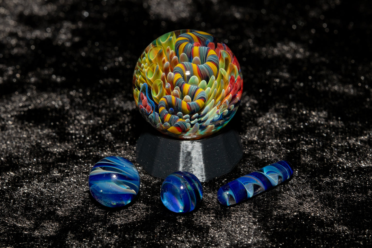 Coral Reef Glass Marble Set | 25mm Glass Marbles | Handblown Borosilicate Glass | Collectible Functional Glass