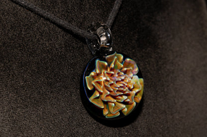 Artisan Glass Pendant | Dahlia Flower Jewelry Necklace | Handblown Statement Piece