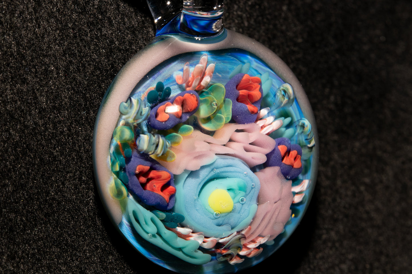 Animal Cell Glass Pendant | Handblown Microscope Biology Necklace | Science Teacher Gift Jewelry | Microscope Art Jewelry