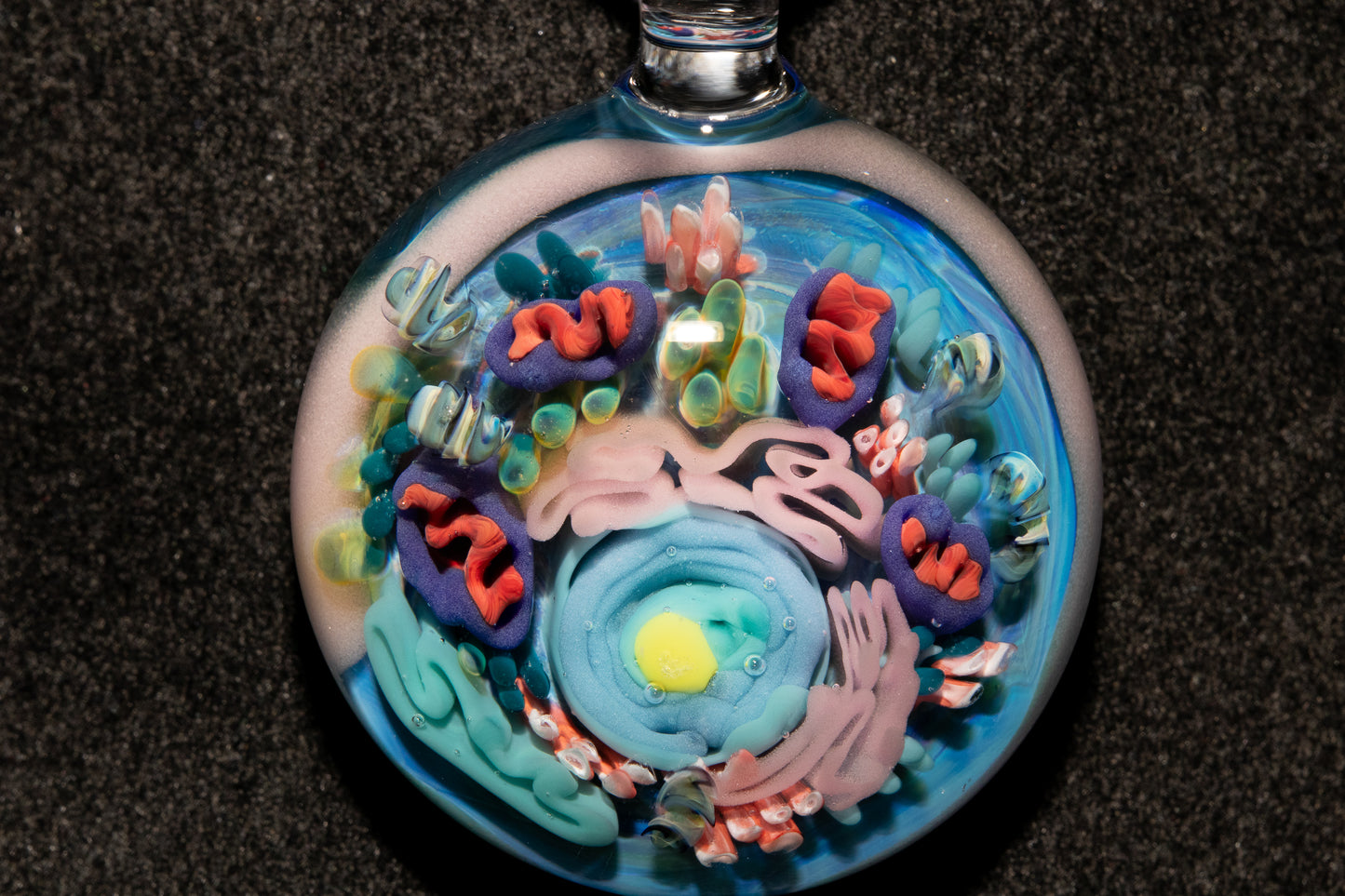 Animal Cell Glass Pendant | Handblown Microscope Biology Necklace | Science Teacher Gift Jewelry | Microscope Art Jewelry