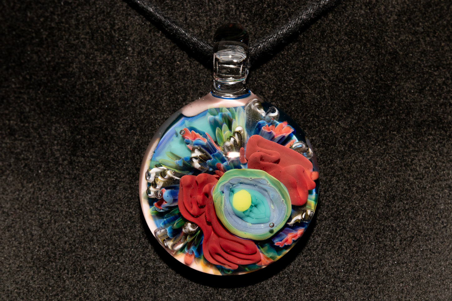Animal Cell Glass Pendant | Handblown Microscope Biology Necklace | Science Teacher Gift Jewelry | Microscope Art Jewelry