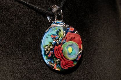 Animal Cell Glass Pendant | Handblown Microscope Biology Necklace | Science Teacher Gift Jewelry | Microscope Art Jewelry