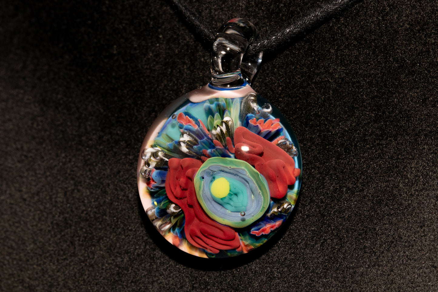 Animal Cell Glass Pendant | Handblown Microscope Biology Necklace | Science Teacher Gift Jewelry | Microscope Art Jewelry