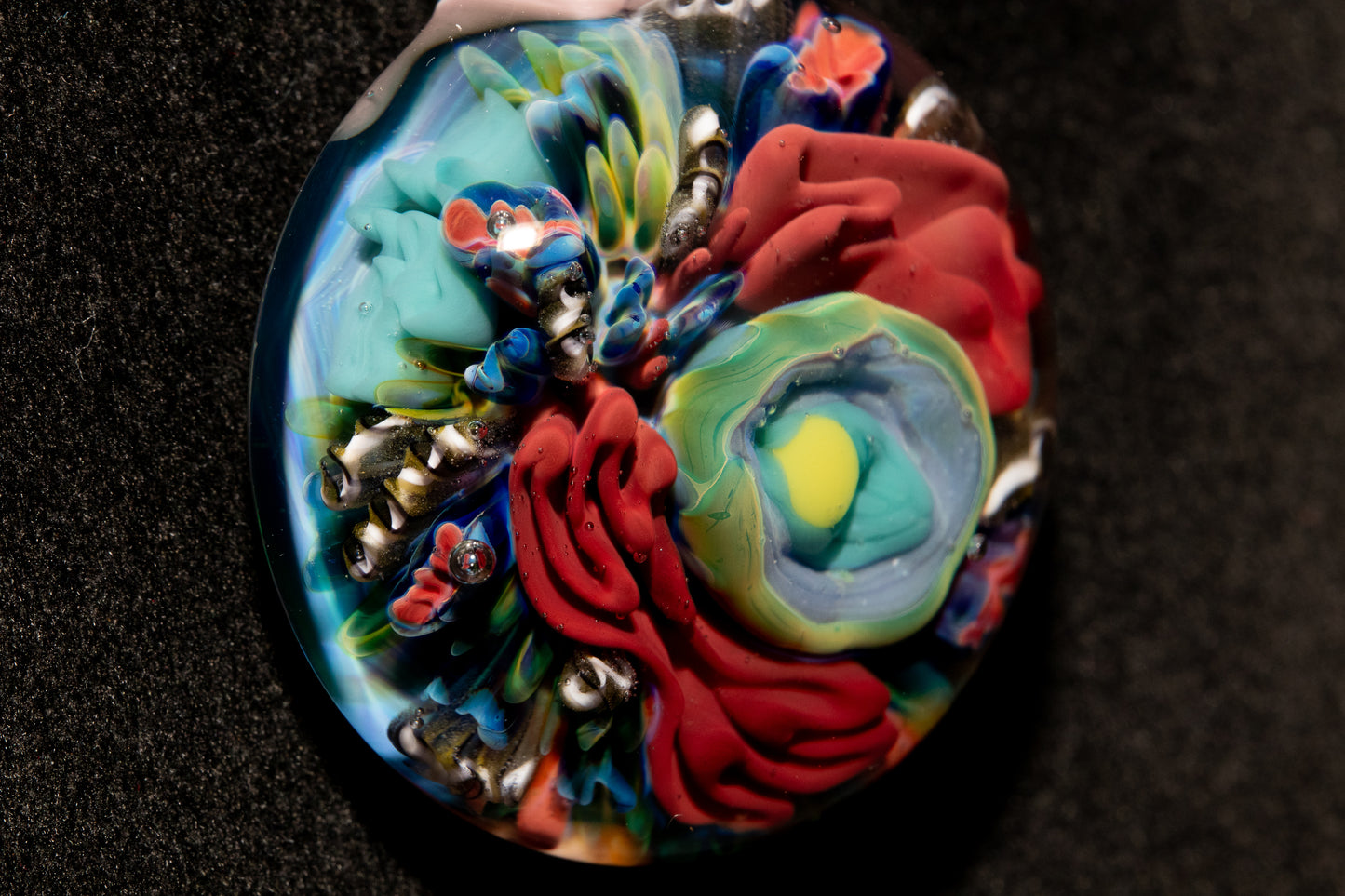 Animal Cell Glass Pendant | Handblown Microscope Biology Necklace | Science Teacher Gift Jewelry | Microscope Art Jewelry