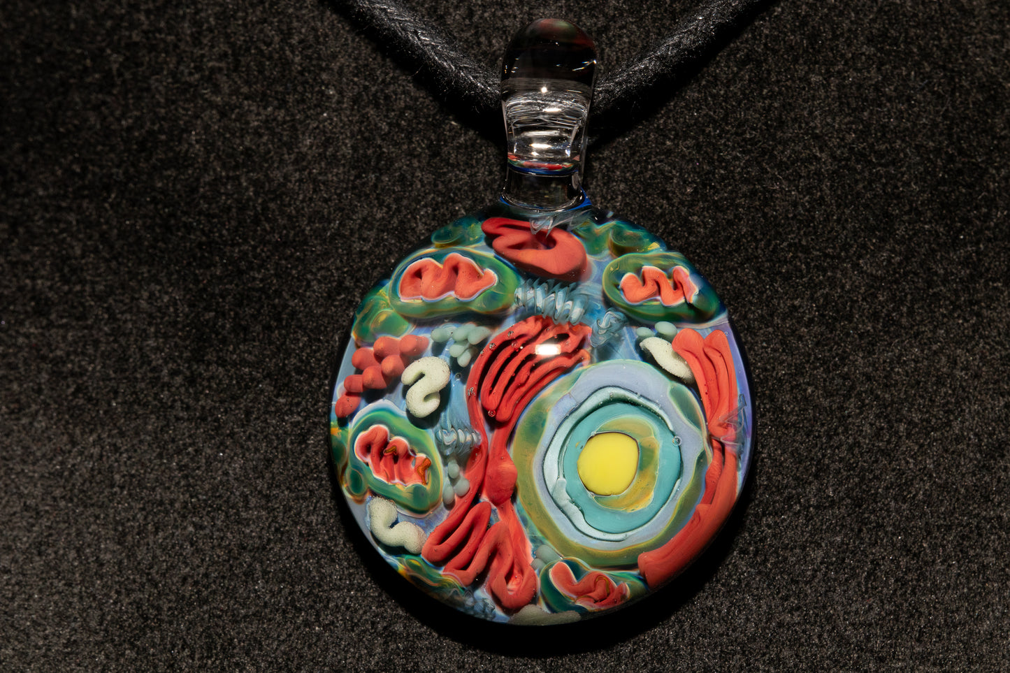 Animal Cell Glass Pendant | Handblown Microscope Biology Necklace | Science Teacher Gift Jewelry | Microscope Art Jewelry