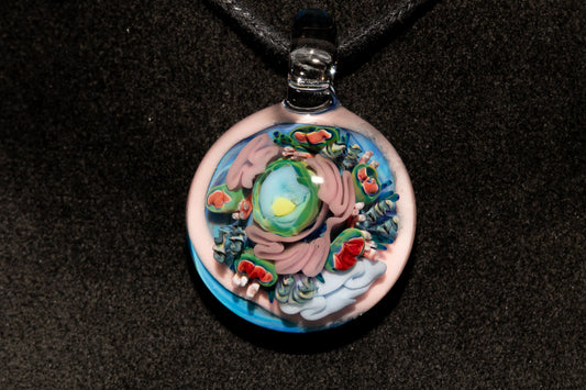 Animal Cell Glass Pendant | Handblown Microscope Biology Necklace | Science Teacher Gift Jewelry | Microscope Art Jewelry