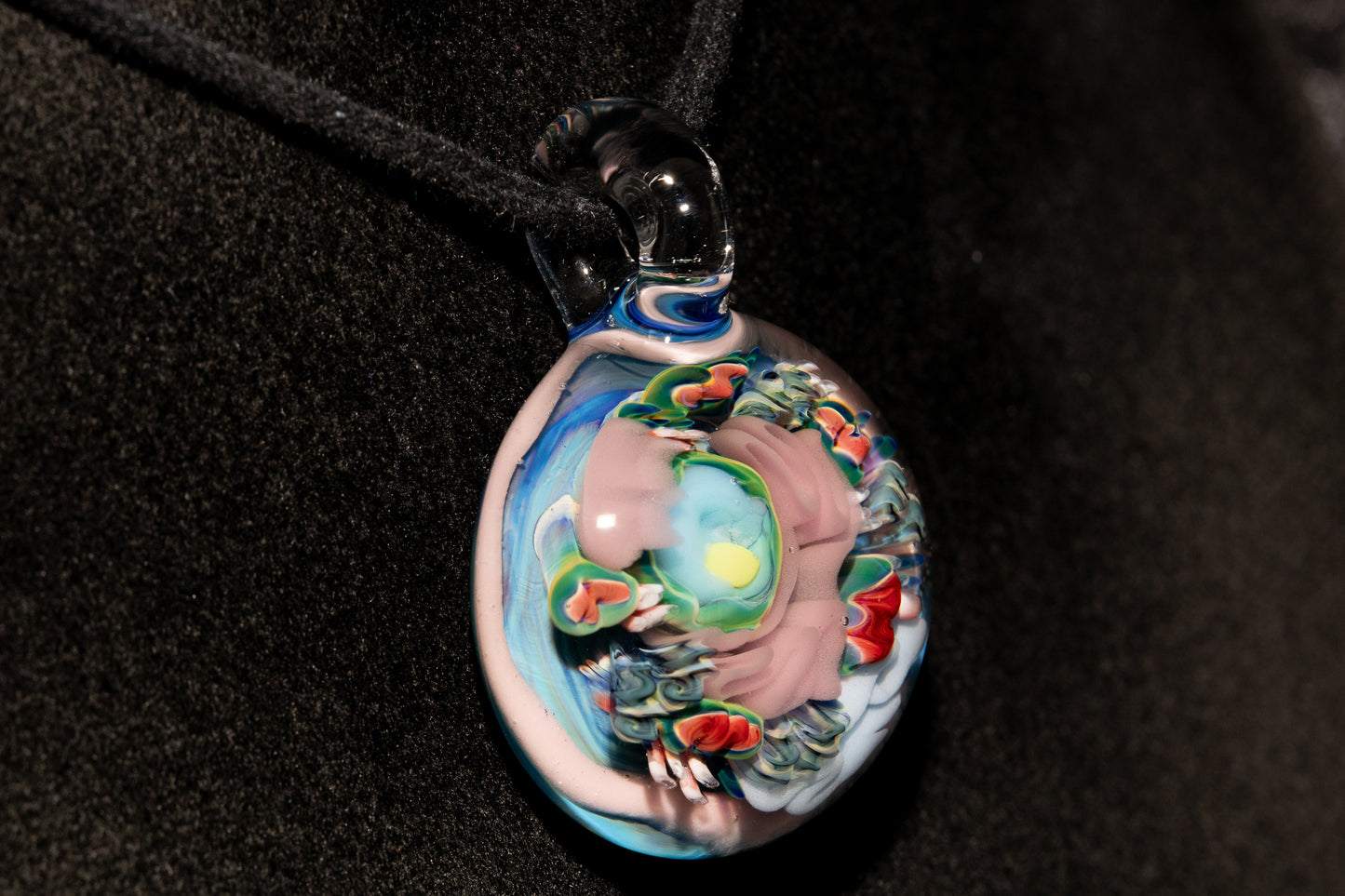Animal Cell Glass Pendant | Handblown Microscope Biology Necklace | Science Teacher Gift Jewelry | Microscope Art Jewelry