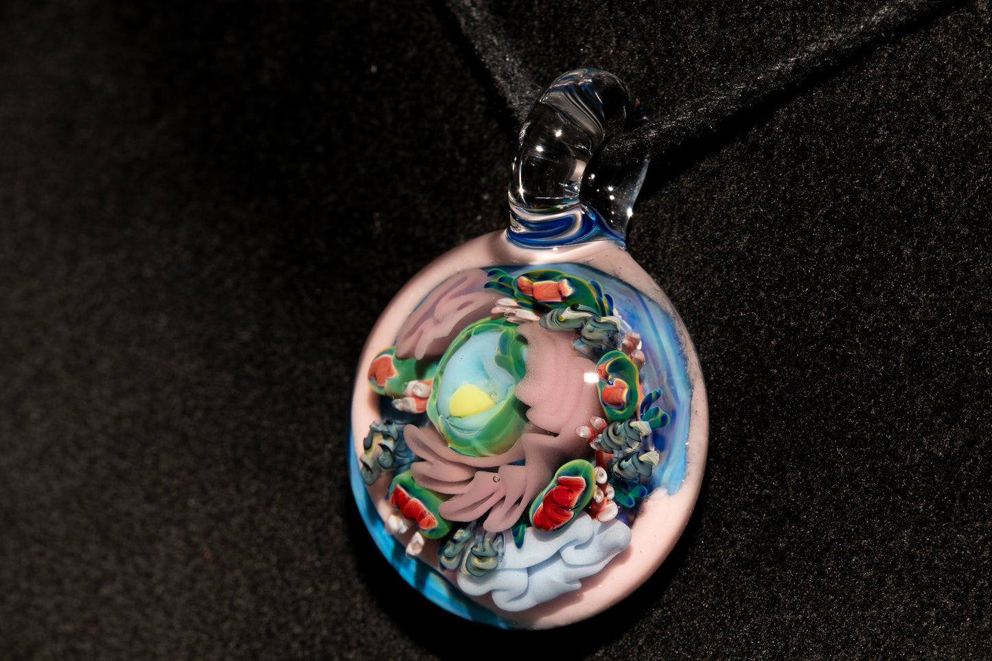 Animal Cell Glass Pendant | Handblown Microscope Biology Necklace | Science Teacher Gift Jewelry | Microscope Art Jewelry