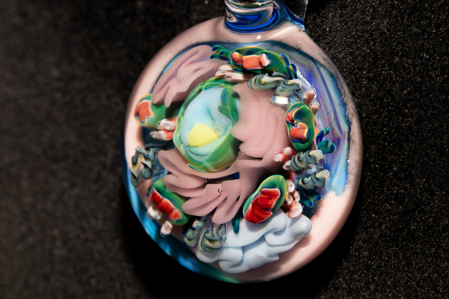 Animal Cell Glass Pendant | Handblown Microscope Biology Necklace | Science Teacher Gift Jewelry | Microscope Art Jewelry