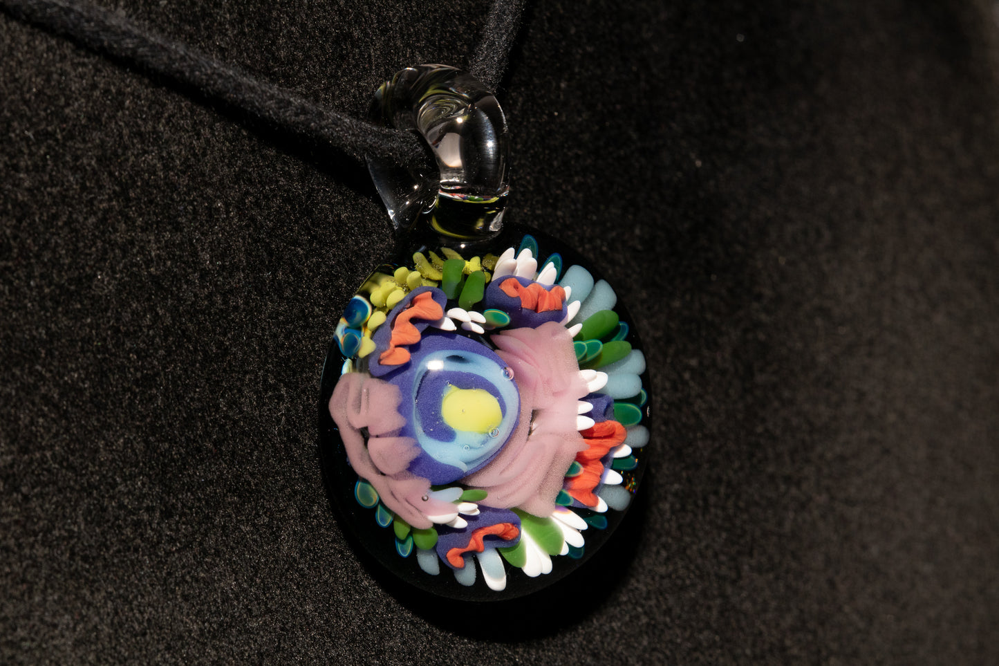 Animal Cell Glass Pendant | Handblown Microscope Biology Necklace | Science Teacher Gift Jewelry | Microscope Art Jewelry