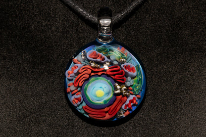 Animal Cell Glass Pendant | Handblown Microscope Biology Necklace | Science Teacher Gift Jewelry | Microscope Art Jewelry