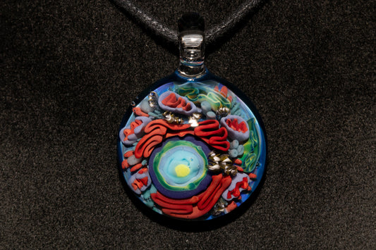 Animal Cell Glass Pendant | Handblown Microscope Biology Necklace | Science Teacher Gift Jewelry | Microscope Art Jewelry