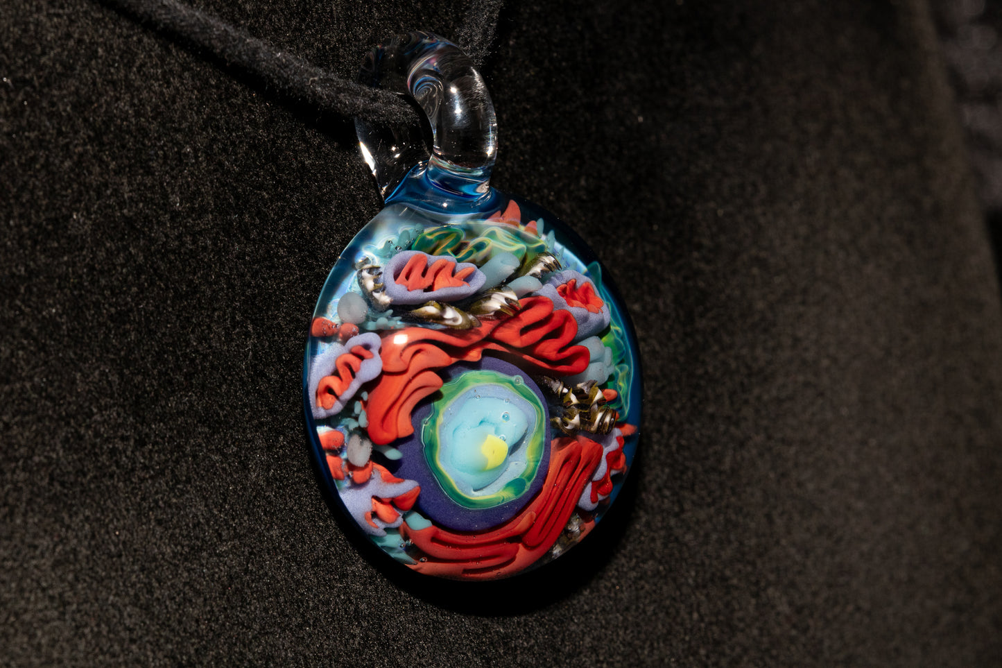 Animal Cell Glass Pendant | Handblown Microscope Biology Necklace | Science Teacher Gift Jewelry | Microscope Art Jewelry
