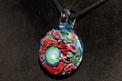Animal Cell Glass Pendant | Handblown Microscope Biology Necklace | Science Teacher Gift Jewelry | Microscope Art Jewelry