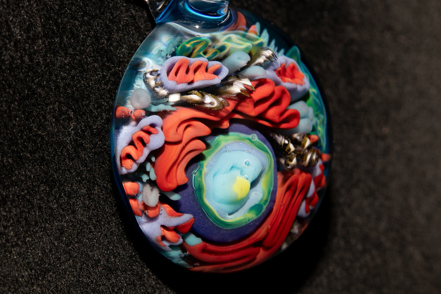 Animal Cell Glass Pendant | Handblown Microscope Biology Necklace | Science Teacher Gift Jewelry | Microscope Art Jewelry