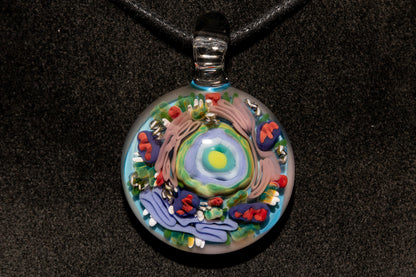 Animal Cell Glass Pendant | Handblown Microscope Biology Necklace | Science Teacher Gift Jewelry | Microscope Art Jewelry